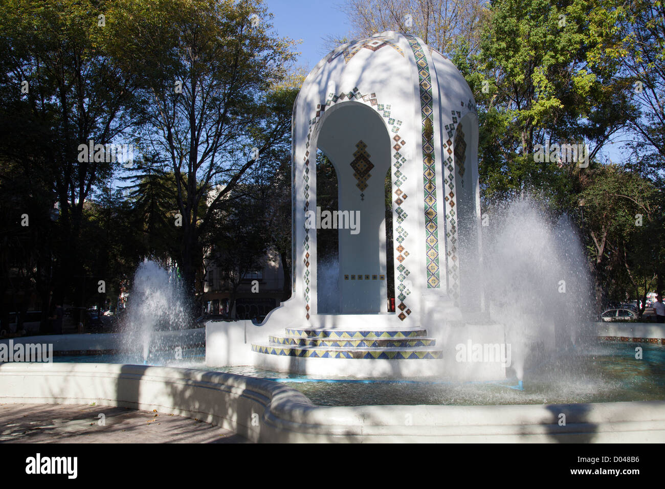 Plaza Popocatépetl im Zentrum der Kreisverkehr in Condesa - Mexiko-Stadt DF Stockfoto