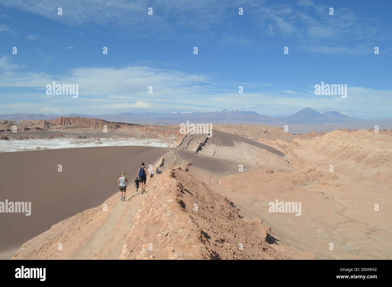 Deset Landschaften im Valle de la Luna (Mondtal), San Pedro de Atacama, Chile Stockfoto