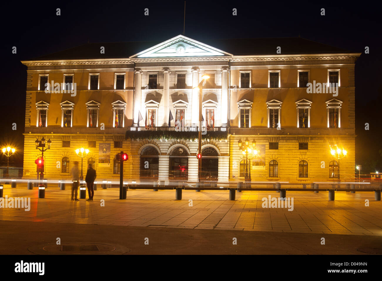 Annecy durch Nacht haute Savoie Rhone alpes Stockfoto
