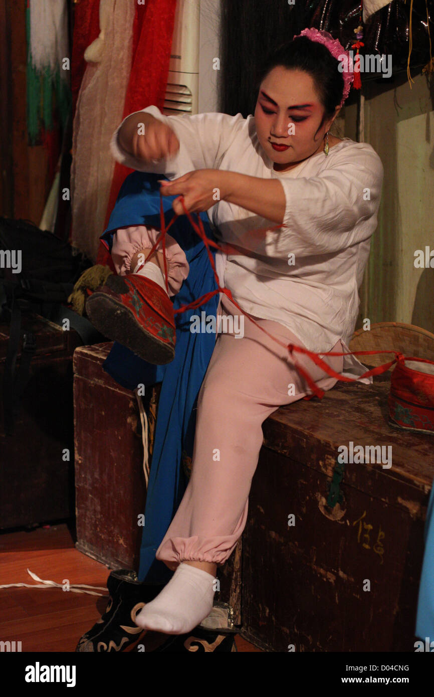 Sichuan-Oper-Darsteller bereitet Stockfoto