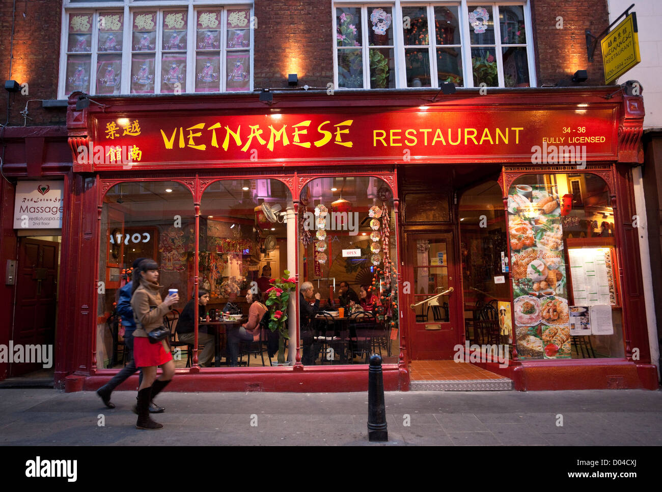 Vietnamesisches Restaurant, Chinatown, London, England, Großbritannien. Stockfoto