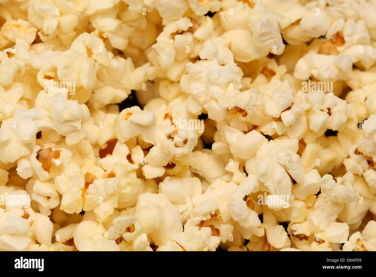 Nahaufnahme von geplatzten Popcorn für Hintergrund oder Textur. Stockfoto