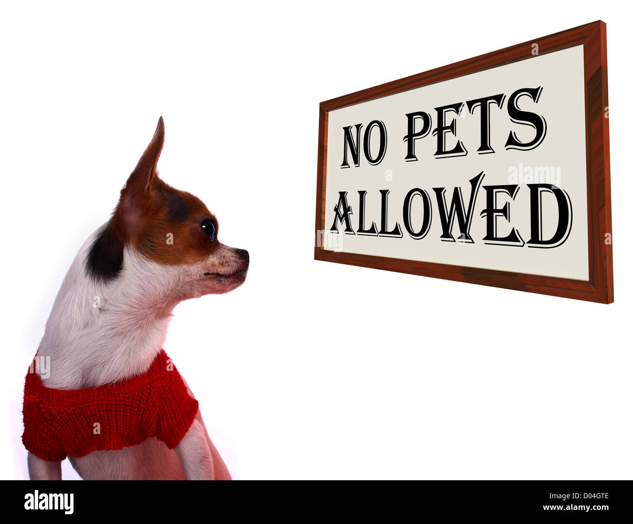 Haustiere nicht erlaubt, dass unbefugte verbotene Zone zeigt Stockfoto