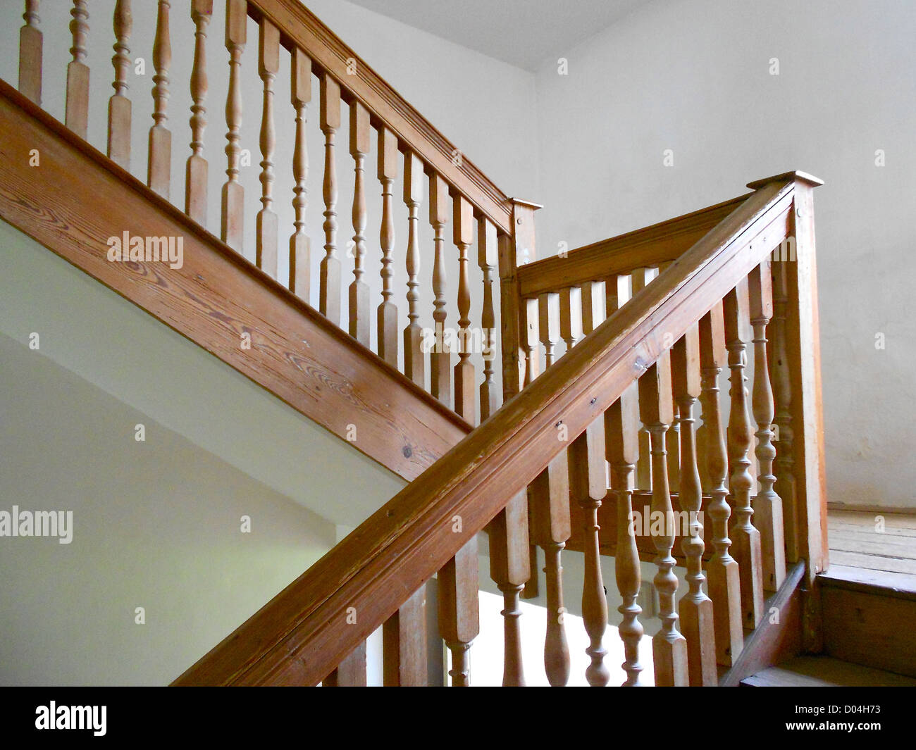 Bannister in Primitive Hall in Chester County, Pennsylvania. Auf dem NRHP. Stockfoto