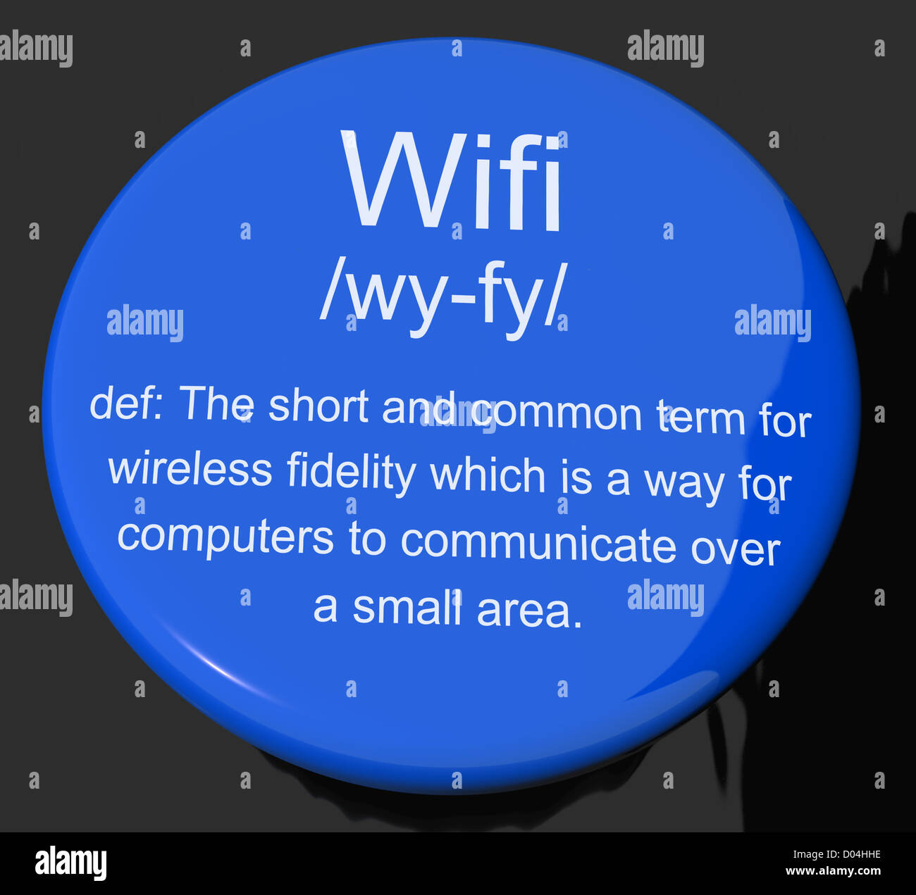 Definition-Taste zeigt Internet Verbindung WLAN Zugang Stockfoto