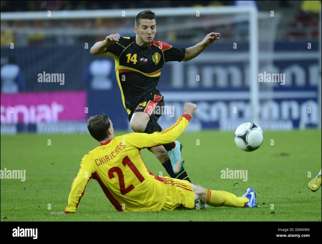 14.11.2012. Bukarest/Rumänien. Internationaler Fußball fiendly. Rumänien gegen Belgien.   Dries Mertens BEL Stockfoto