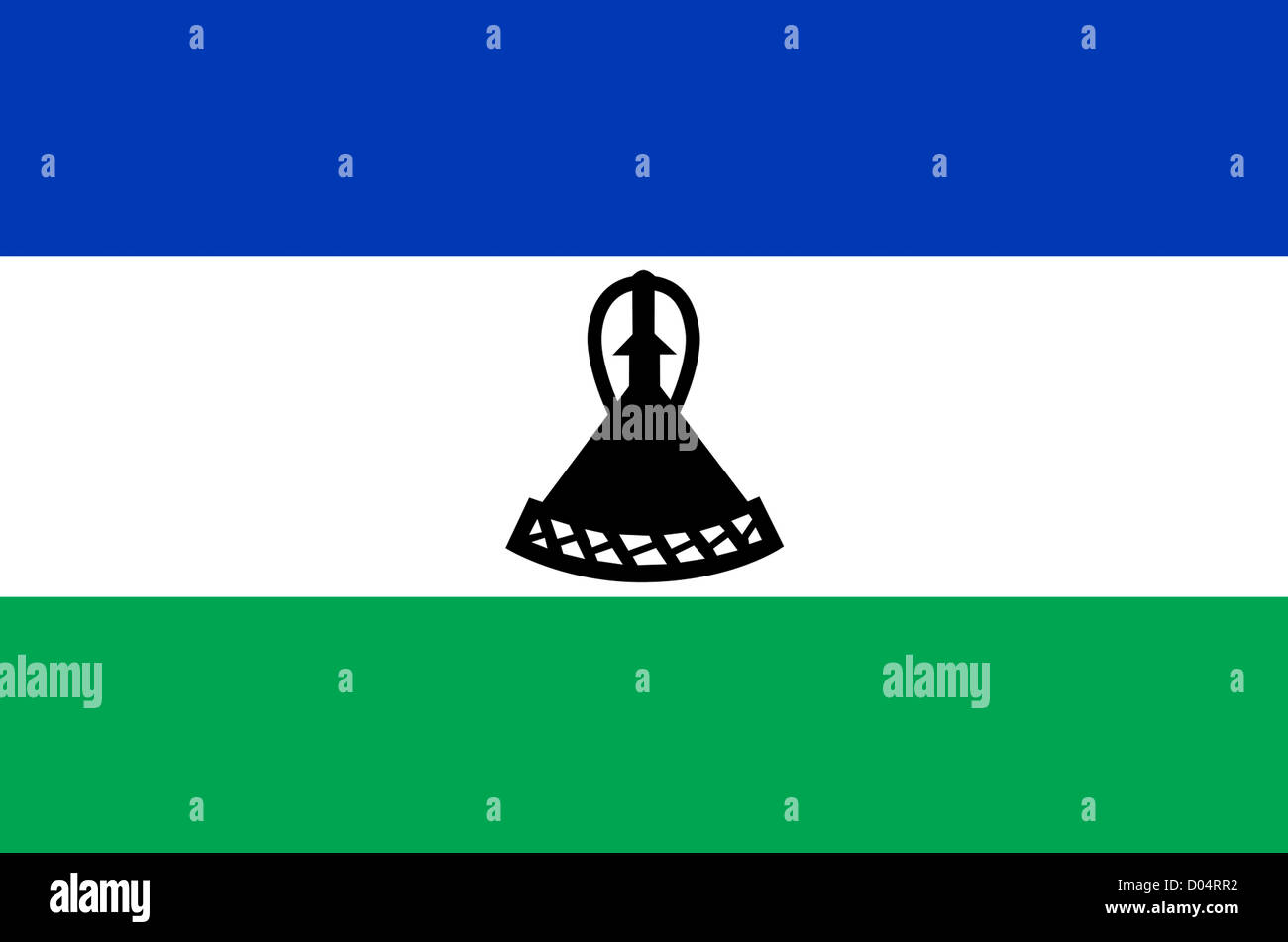 Flagge des Königreichs Lesotho. Stockfoto