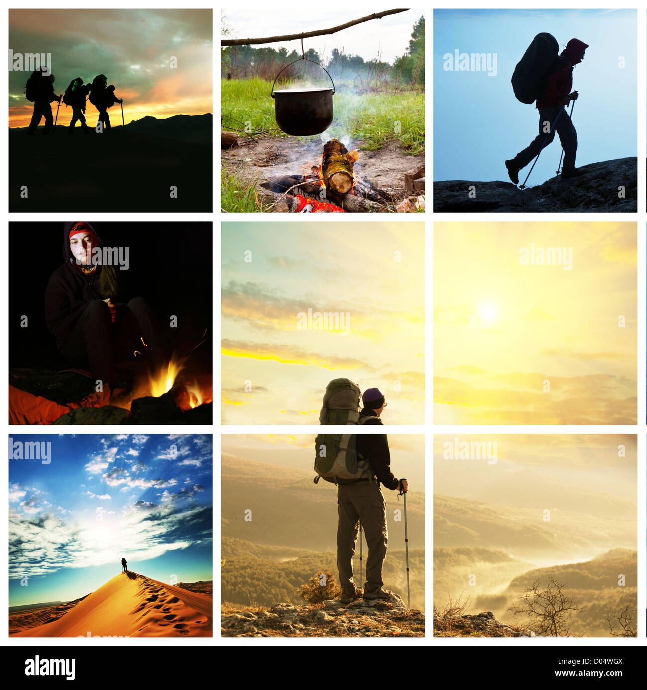 Wandern collage Stockfoto