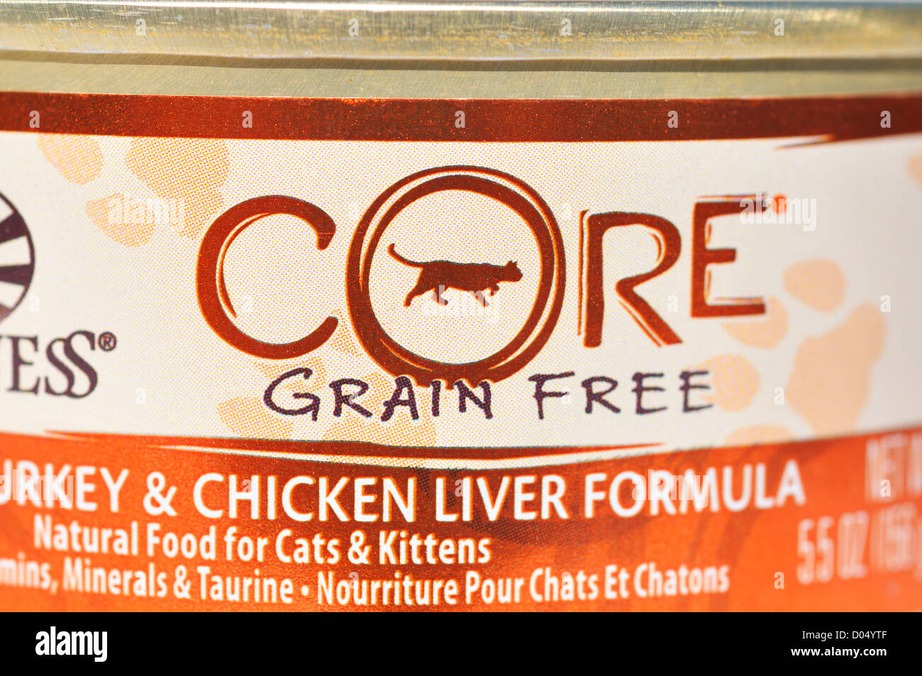 Getreide-freies Katzenfutter Stockfoto