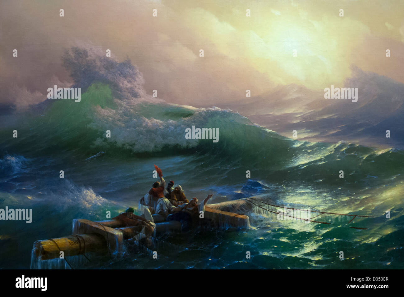 Detail aus "Die neunte Welle" (1850) von Ivan Aivazovsky (1817-1900), Staatliches Russisches Museum, St. Petersburg Stockfoto