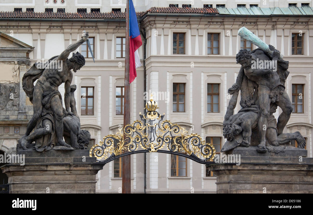 architektonische Details von Prag, die Hauptstadt der Tschechischen Republik Stockfoto