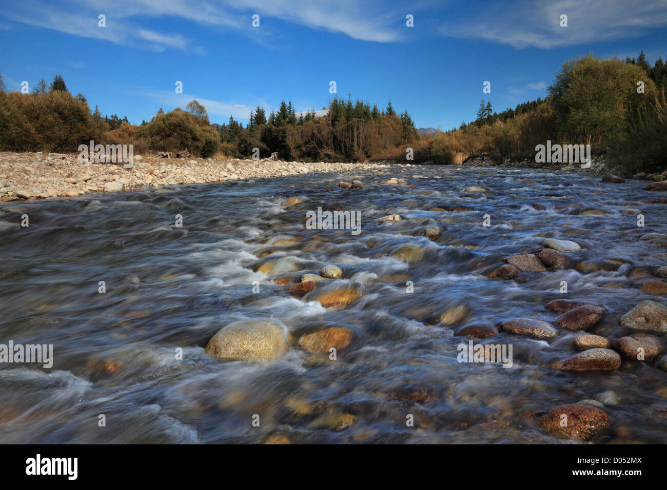 Der Fluss Bela in der Nähe von Pribylina in der Tatra-Region der Slowakei Stockfoto