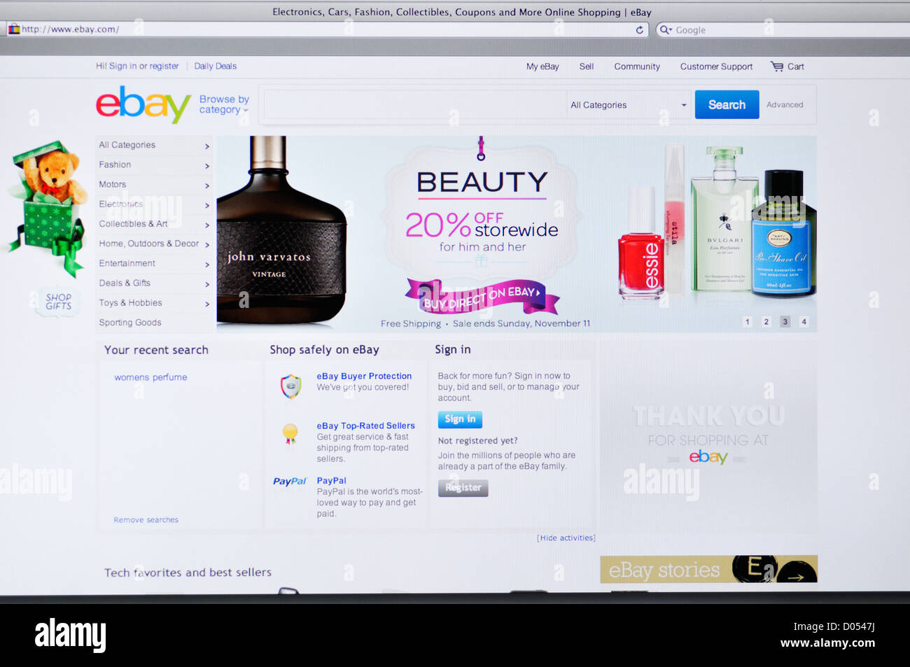 EBay-Website - Online-shopping Stockfoto