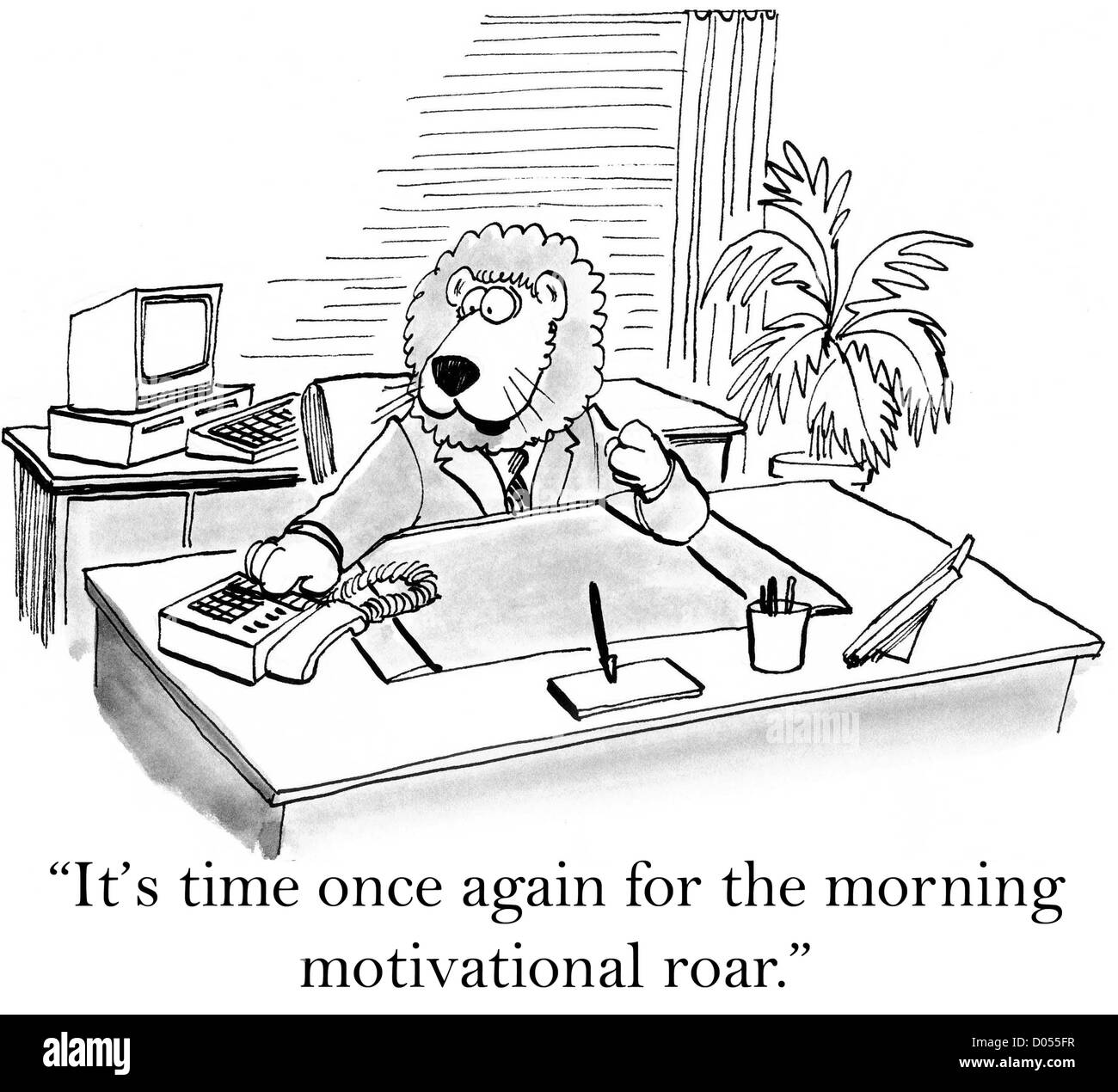 "Einmal Zeit zu gewinnen für das Morgen motivierende brüllen." Stockfoto