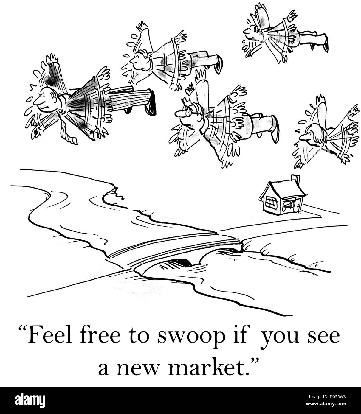 "Feel free to Schlag siehst du einen neuen Markt." Stockfoto
