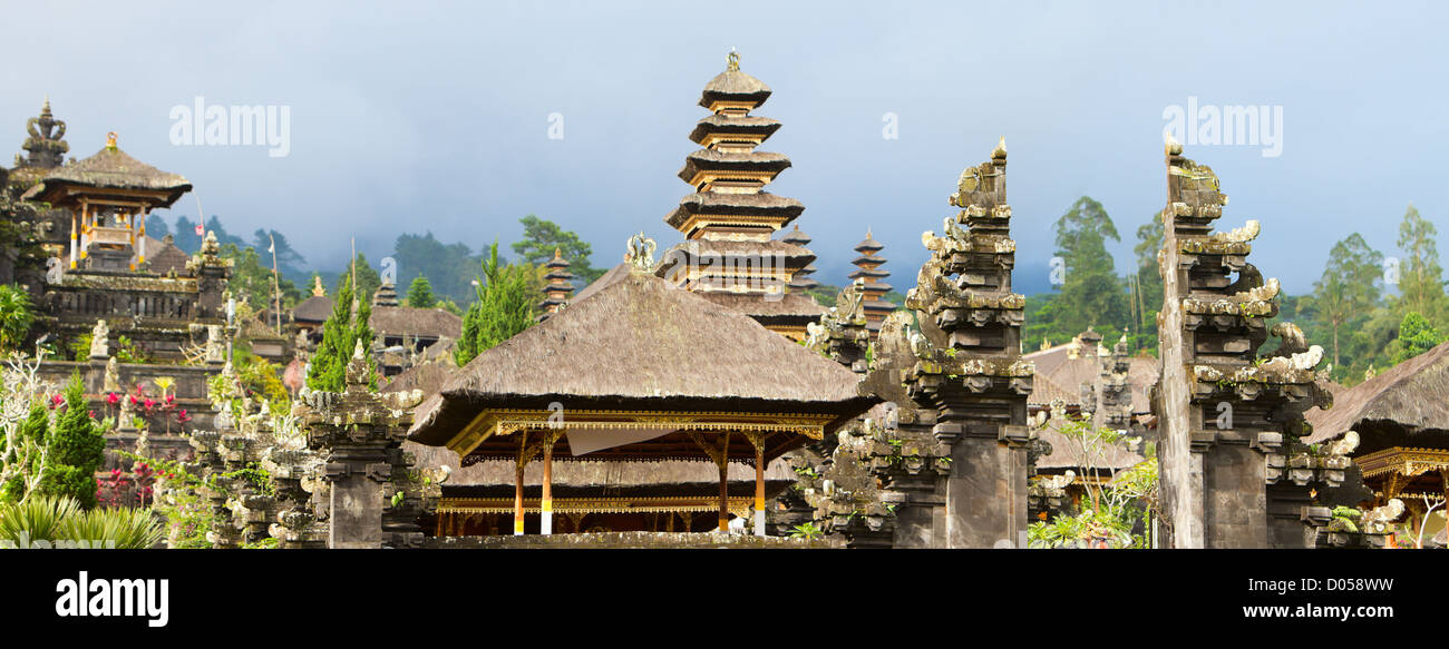 Panorama-Foto von Besakih-Tempel-Komplex Stockfoto