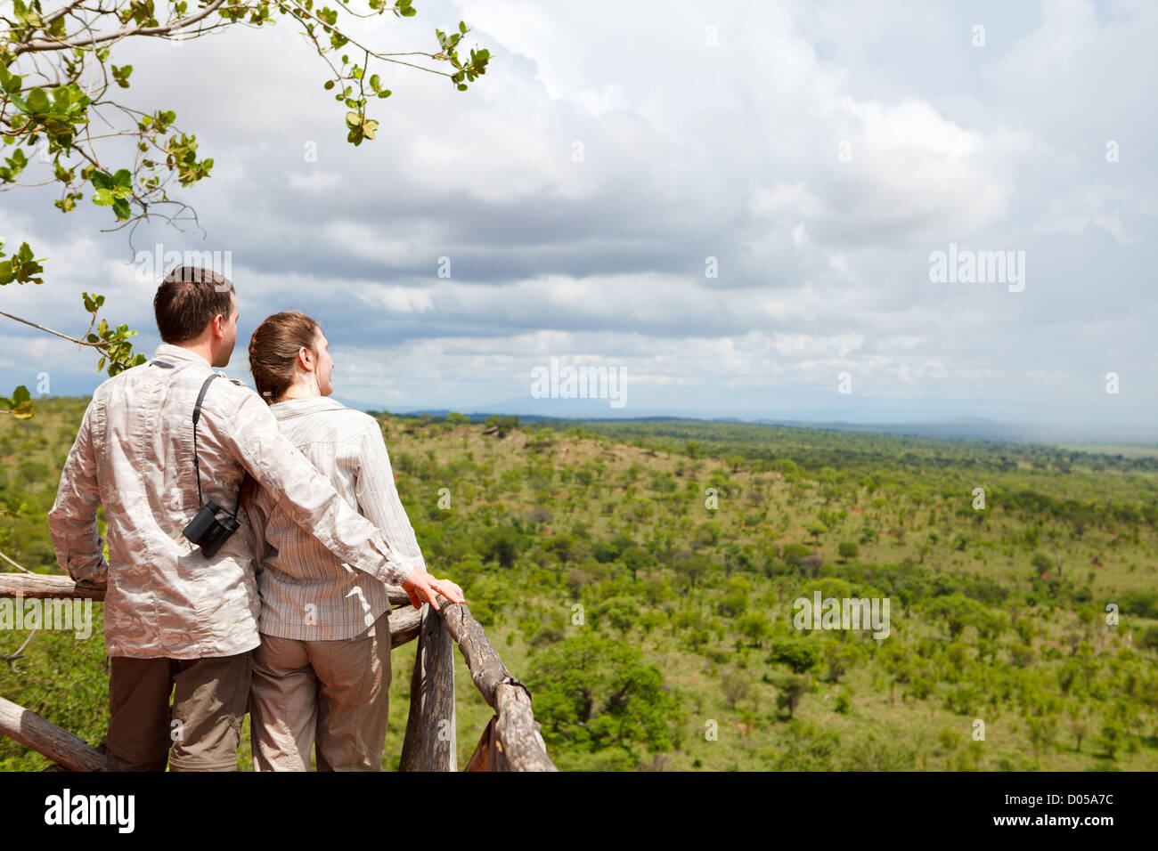 Paar auf Safari Urlaub Stockfoto