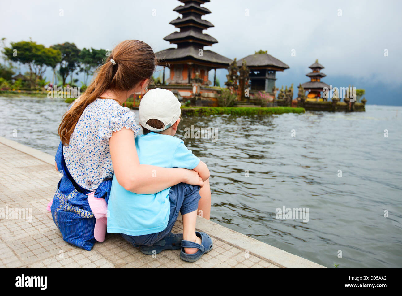 Mutter und Sohn in Bali Stockfoto