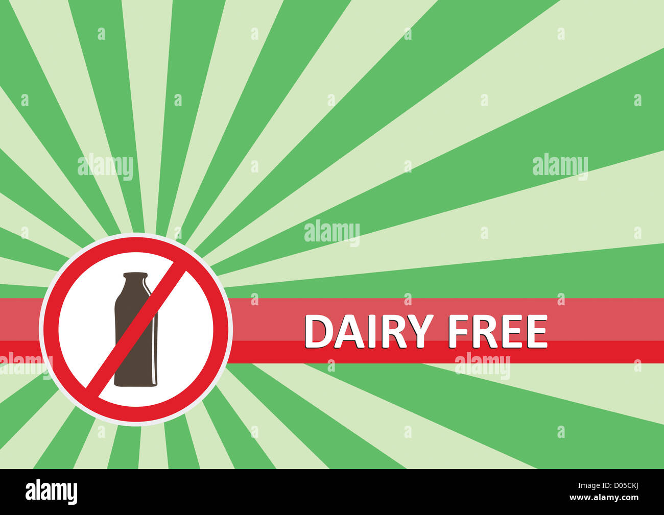 Molkerei kostenlos Banner für Lebensmittel-Allergie-Konzept Stockfoto