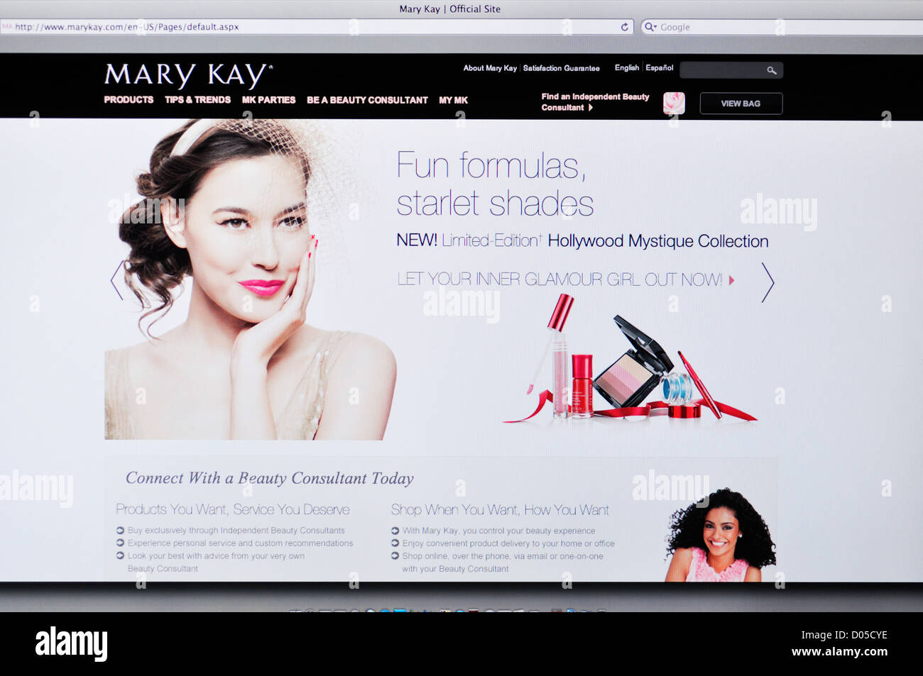 Mary Kay Website - Online-Beauty-Produkte Stockfoto