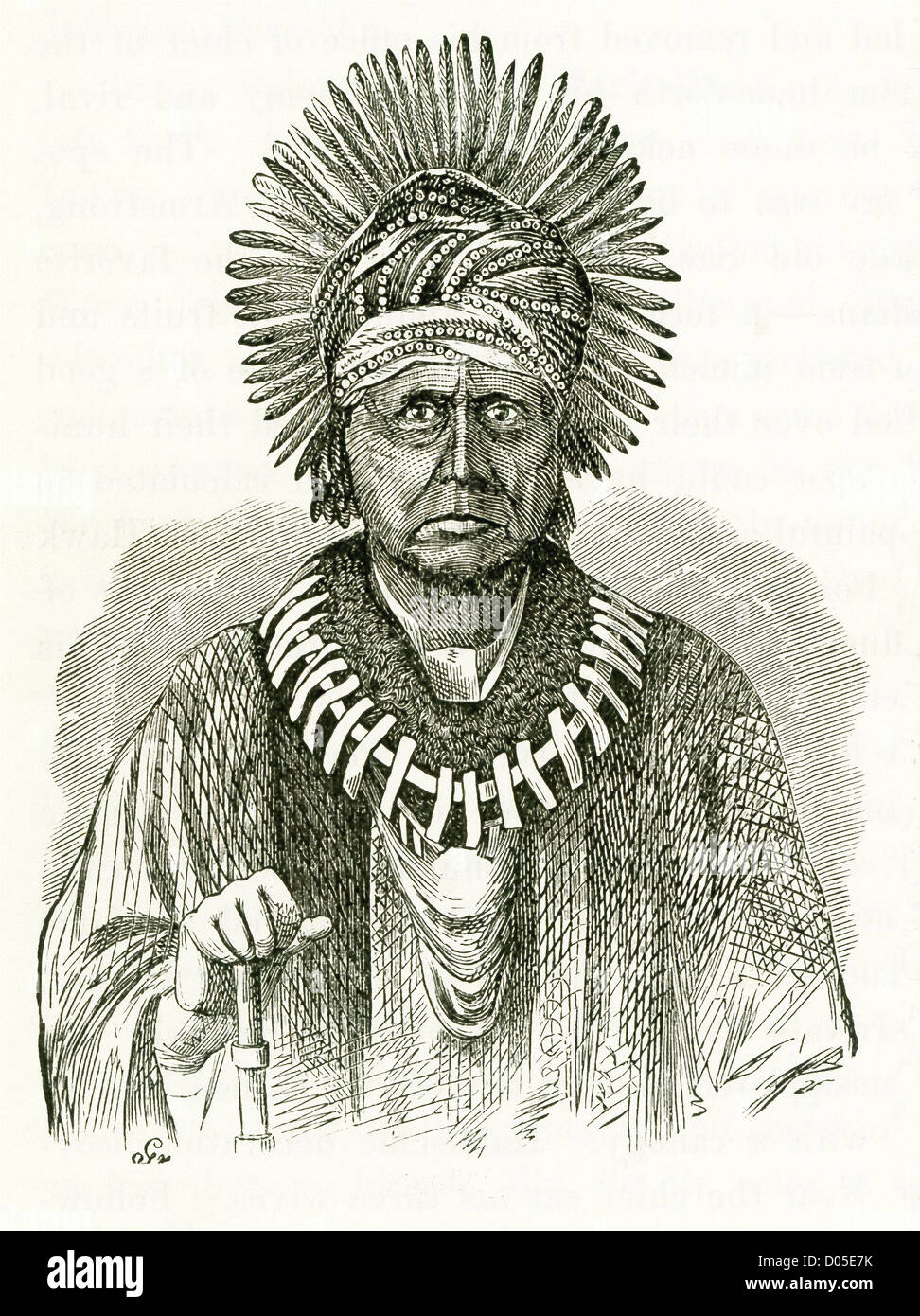 Keokuk (1767-1848) war ein amerikanischer Ureinwohner und Häuptling der Sauk oder Sac Stamm. Er kooperierte mit den Beamten der Vereinigten Staaten. Stockfoto