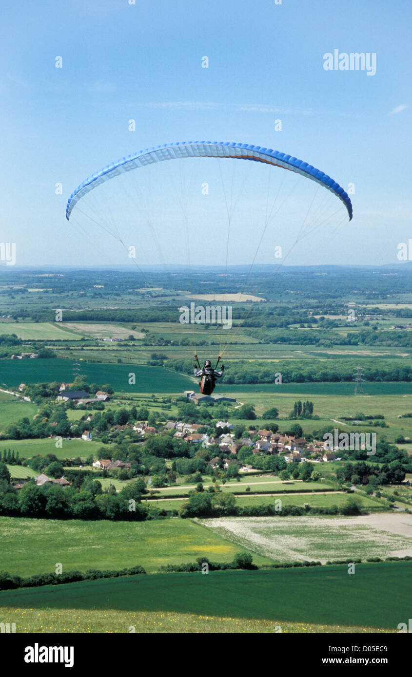 Paragliding, Devils Dyke, Brighton, Sussex Stockfoto