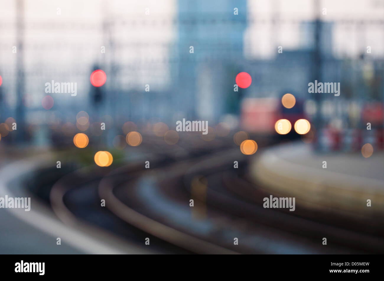 Soft-Fokus Blick auf den Bahnhof in Zürich, Schweiz. Stockfoto