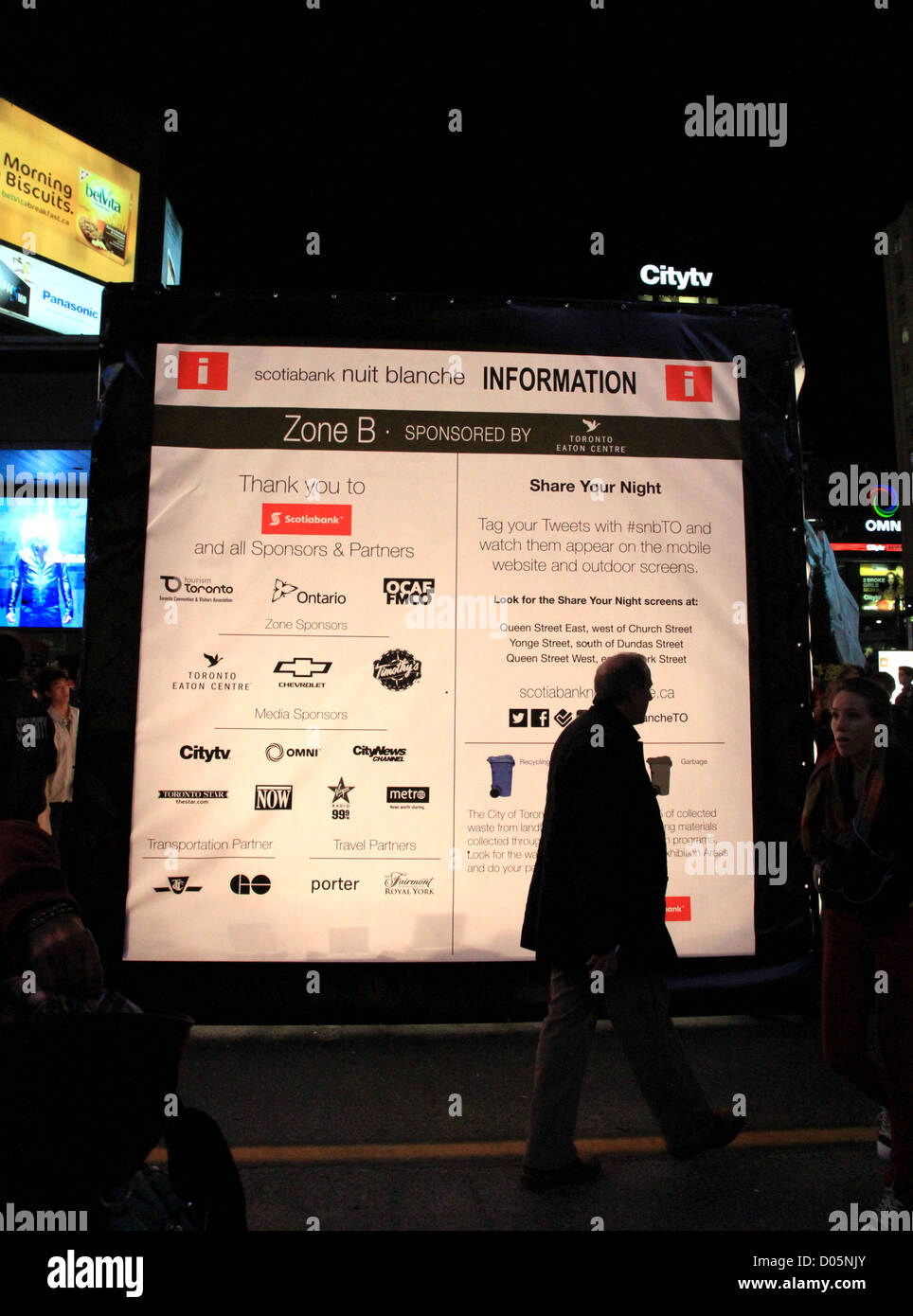 Toronto Nuit Blanche 2012 Billboard Stockfoto