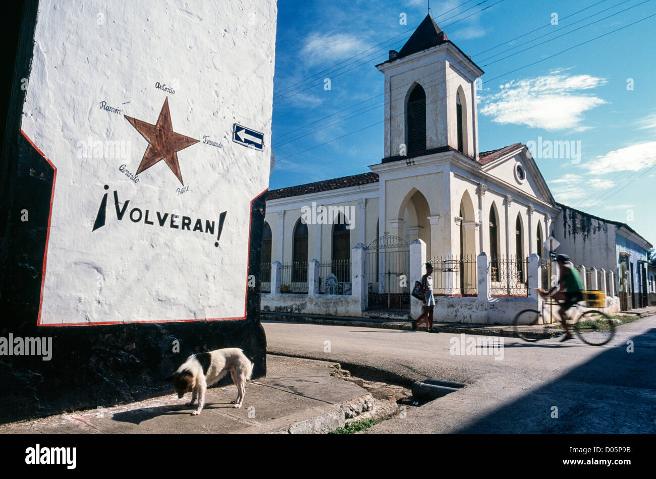 Kuba, "Volverán" (sie kehren) Mauerbau, in Anlehnung an die "Cuban Five", die in den USA im Jahr 1998 verhaftet wurden anmelden Stockfoto