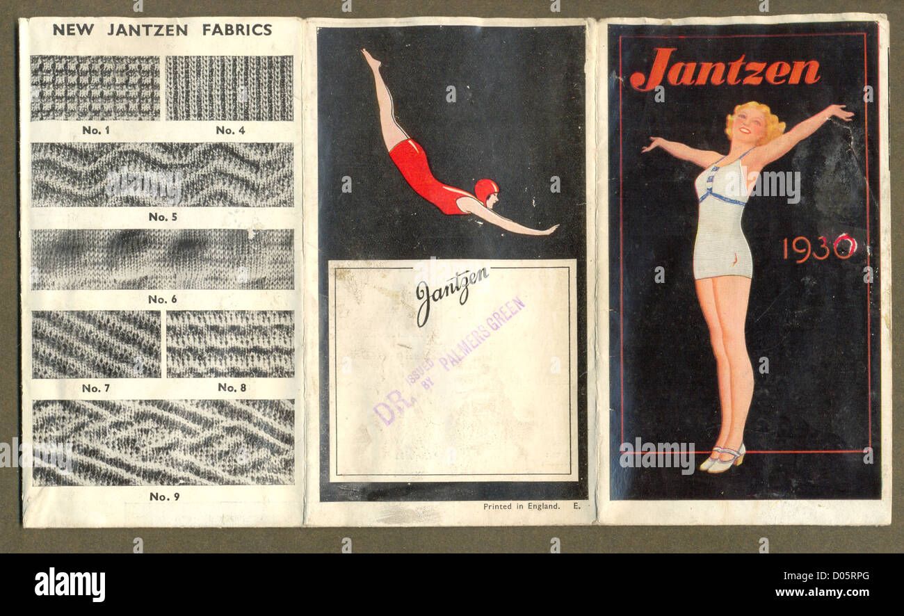 1930 Jantzen Bademode Katalog Stockfotografie - Alamy