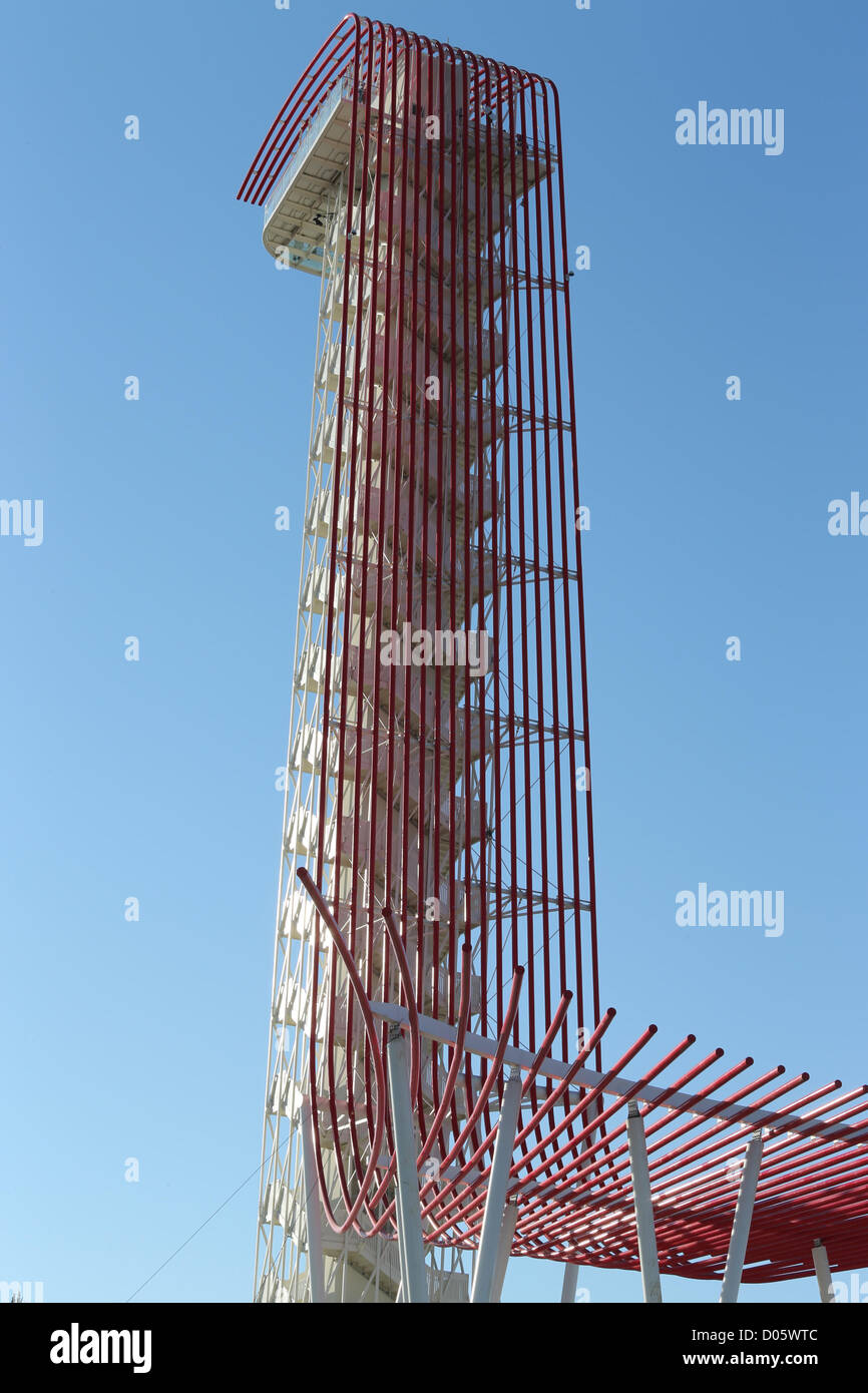 18.11.2012. Austin, Texas USA. Der berühmte Turm an der Rennstrecke vor dem Start des Rennens. Stockfoto