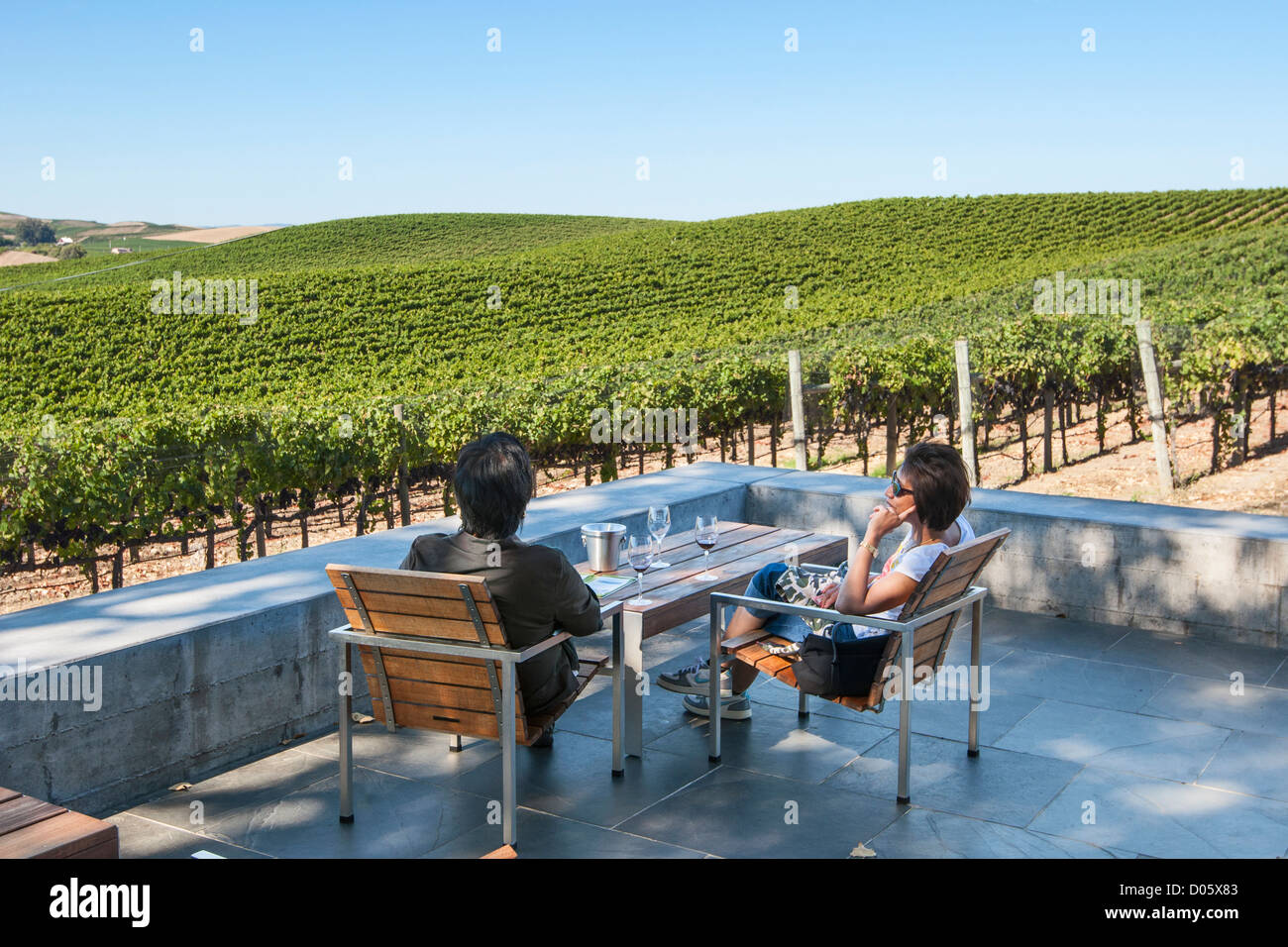 Schöne Aussicht auf Cuvaison Winery und Weingut in Napa Valley. Stockfoto