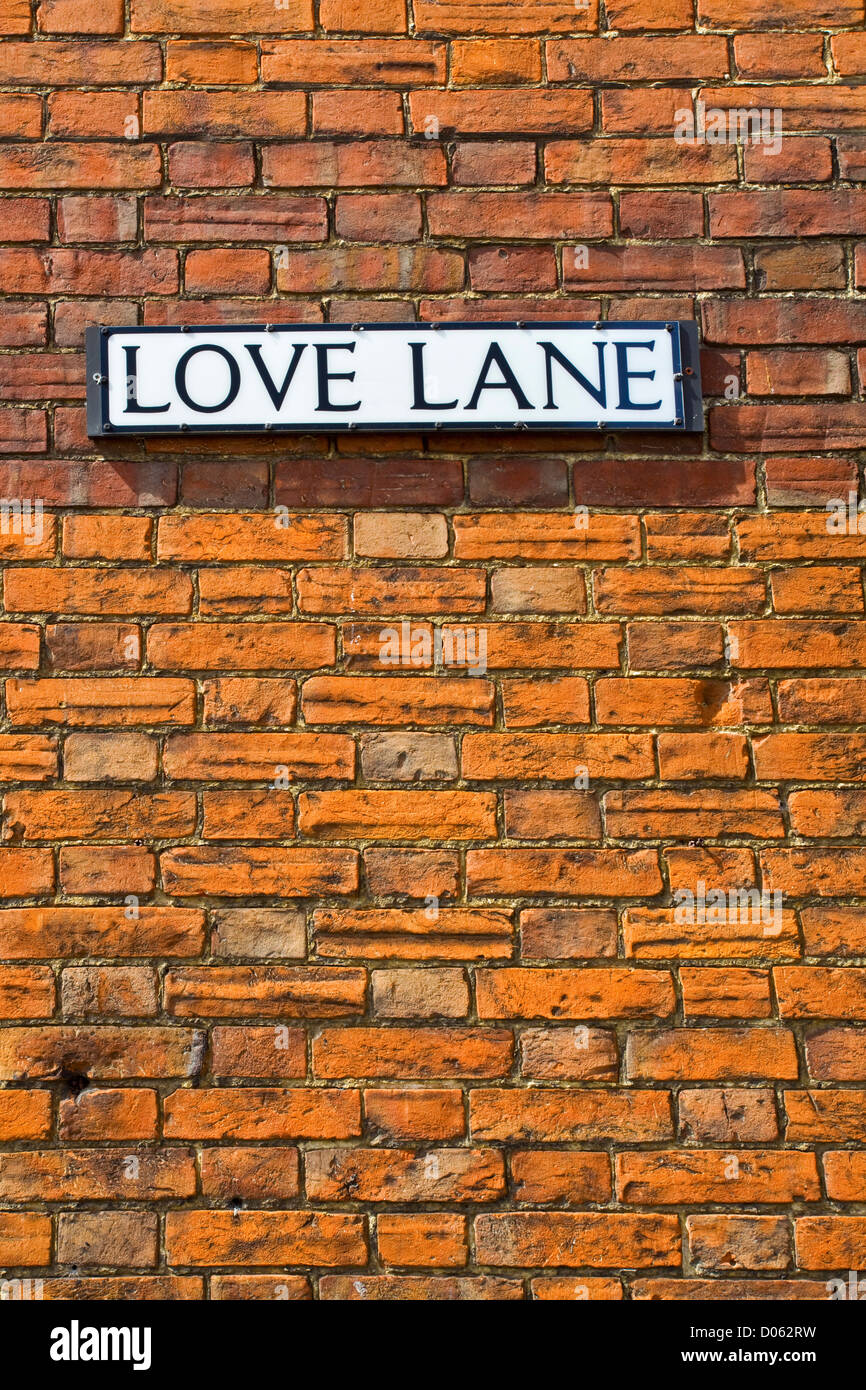 Liebe Spur Straßenschild Canterbury Kent UK Stockfoto