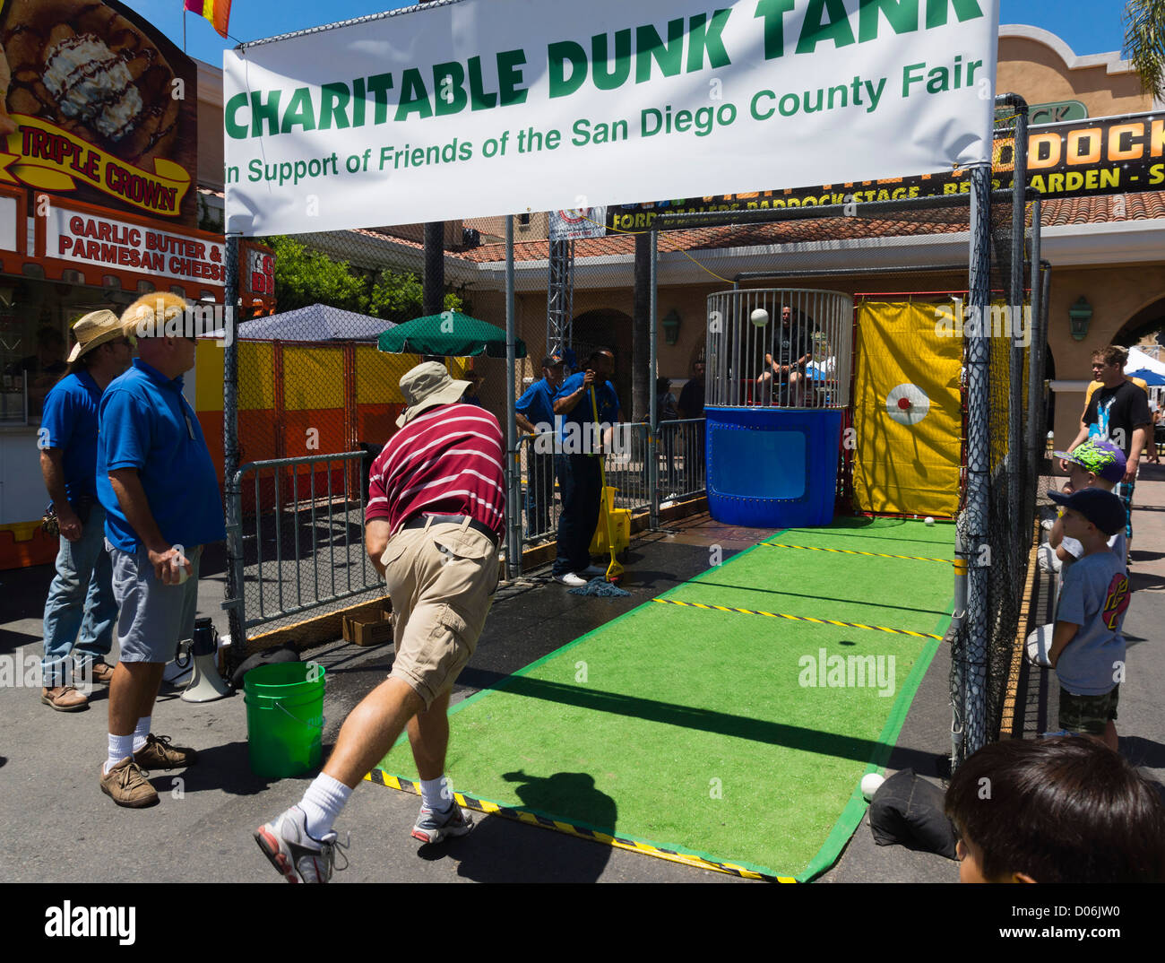 San Diego County Fair, Kalifornien - Nächstenliebe Dunk Tank. Stockfoto