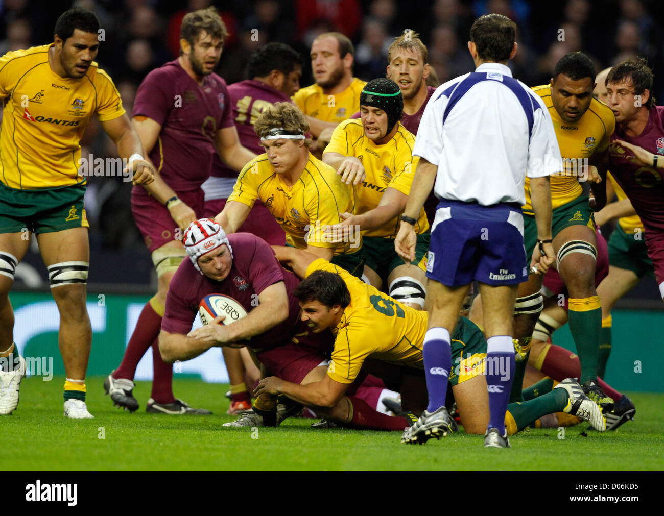 TOM JOHNSON NICK PHIPPS & MICH ENGLAND V Australien RU TWICKENHAM MIDDLESEX ENGLAND 17. November 2012 Stockfoto