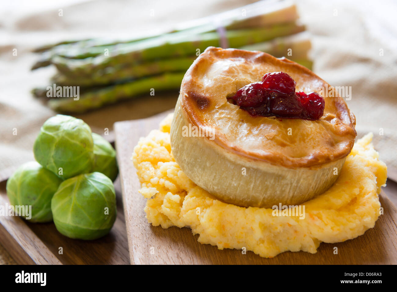 Pie und Maische Stockfoto