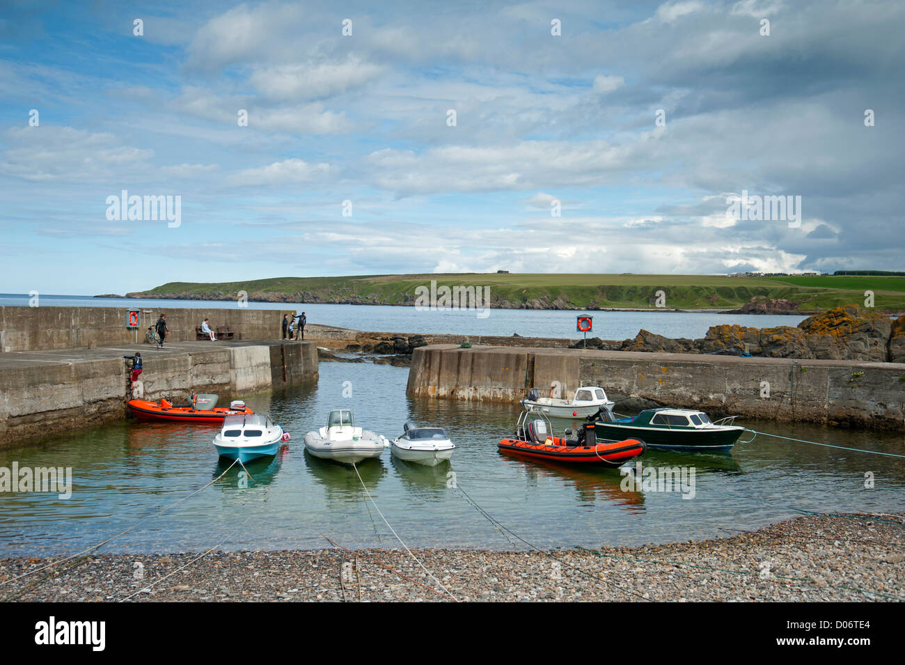 Sandend Hafen auf der Nord-Ost Küste von Moray und Aberdeenshire. Stockfoto