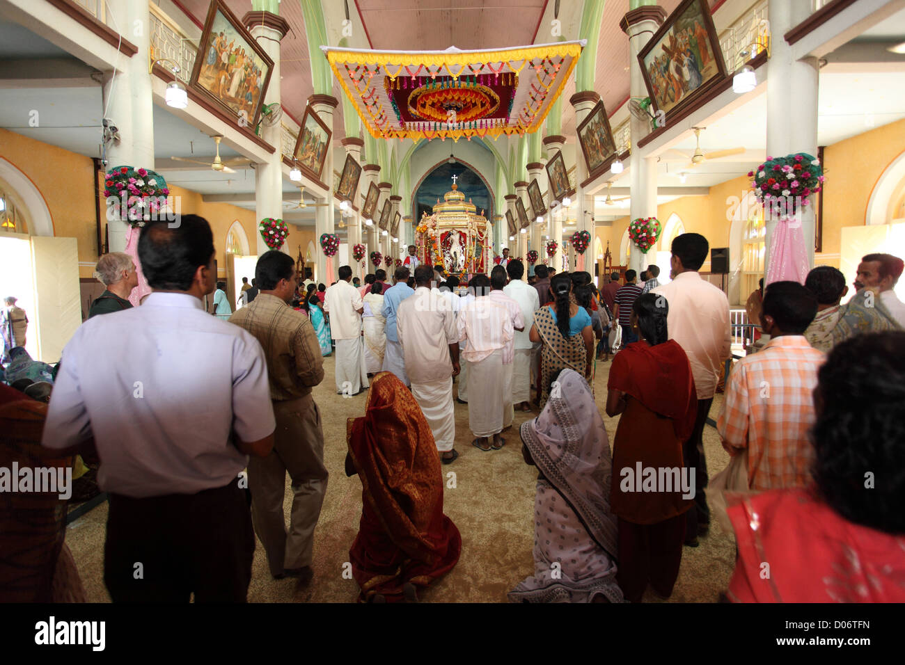 Bild von Menschen verehren Jesus in Kerala. Stockfoto