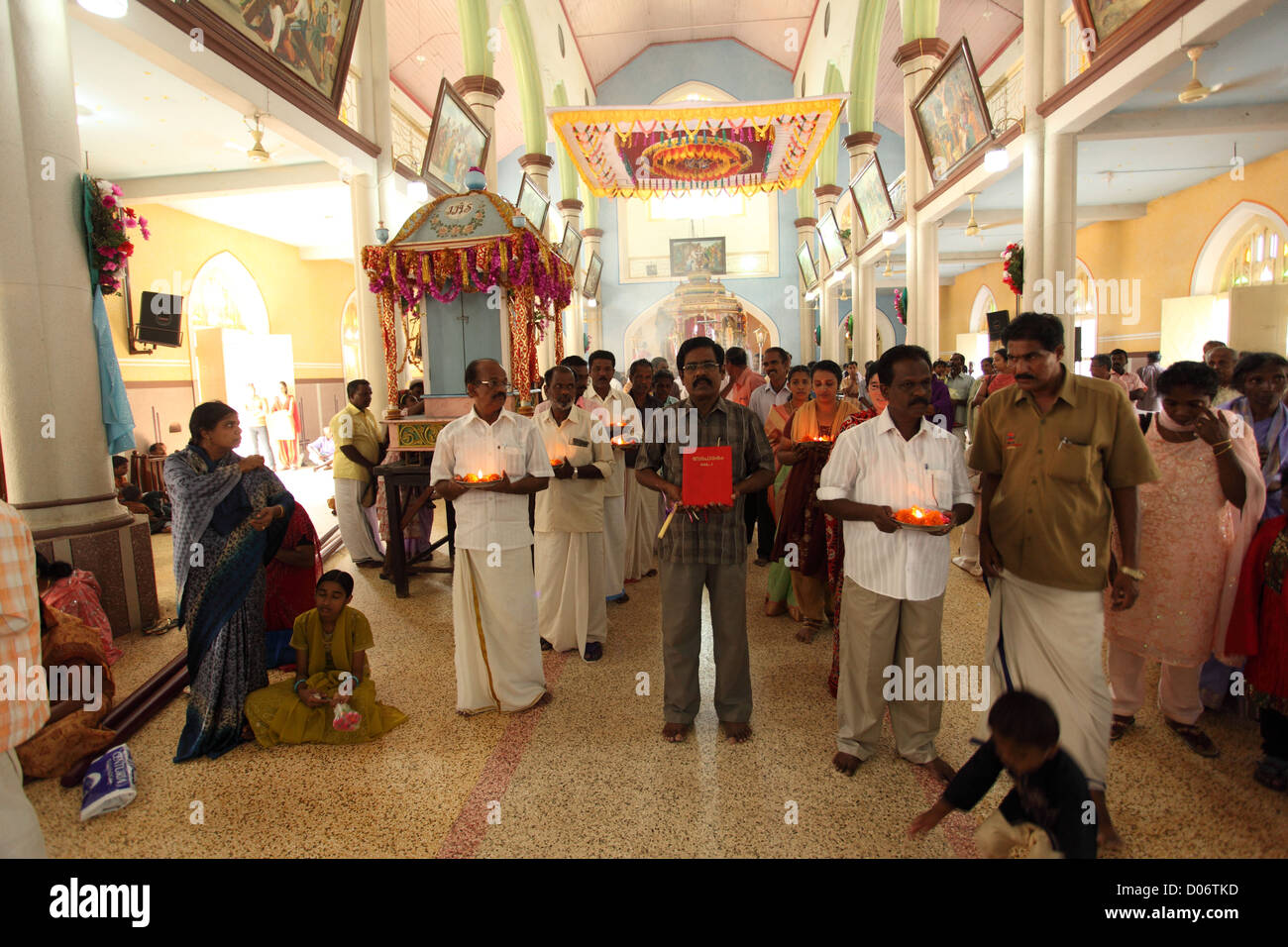 Bild von Menschen verehren Jesus in Kerala. Stockfoto