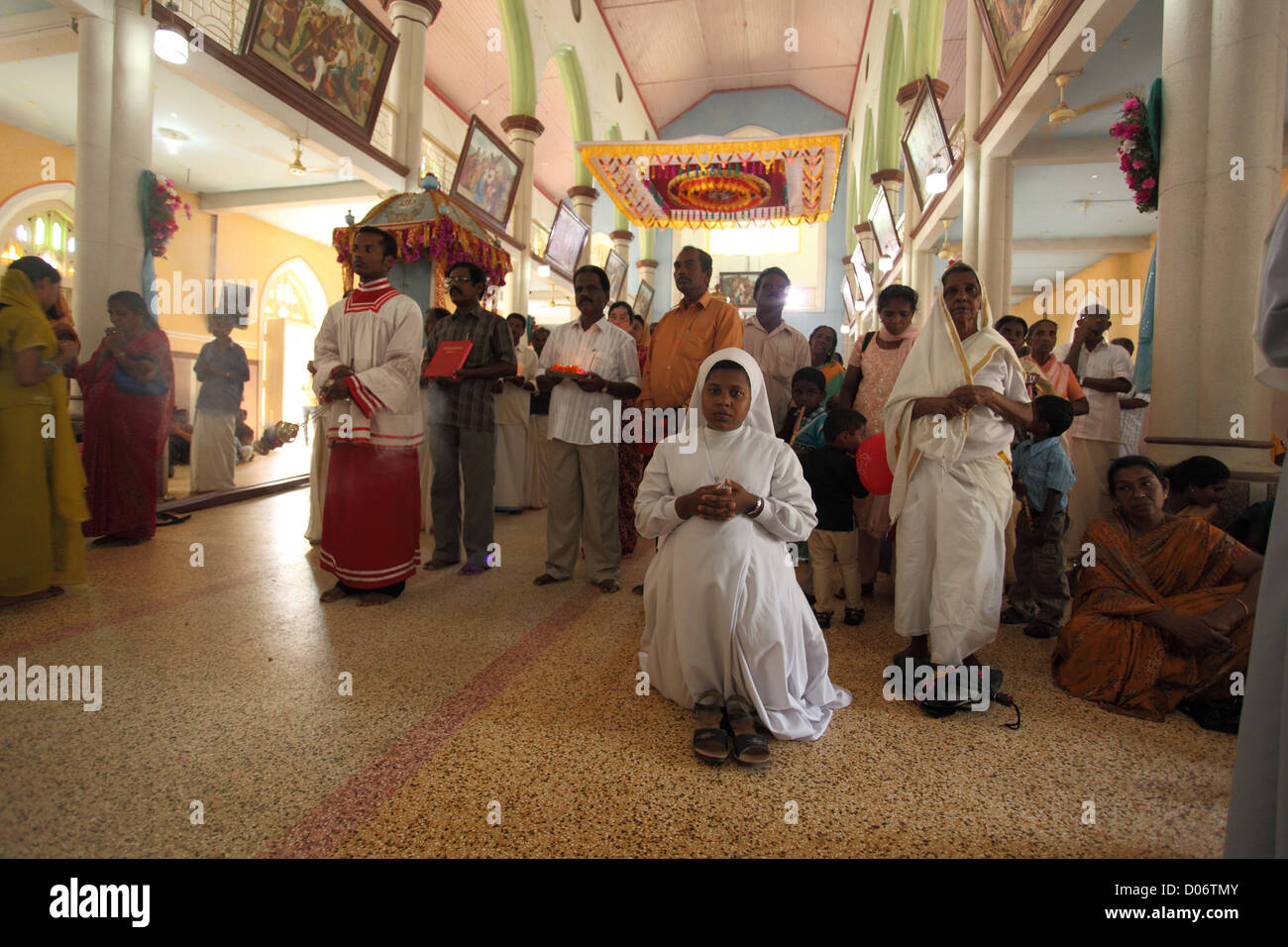 Bild von Menschen verehren Jesus in Kerala. Stockfoto