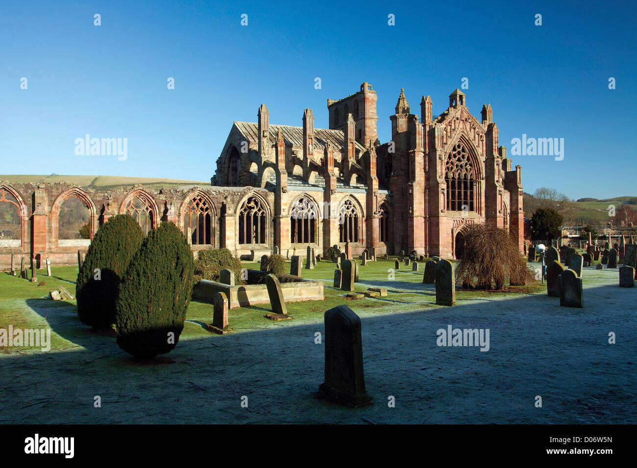 Melrose Abbey, Melrose, Scottish Borders Stockfoto