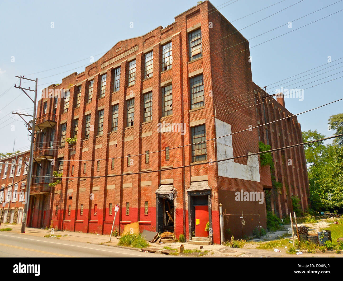 Fabrikgebäude in der Wayne Junction Historic District in Philadelphia, nördlich von den wichtigsten Wayne Mühlen bauen. Stockfoto