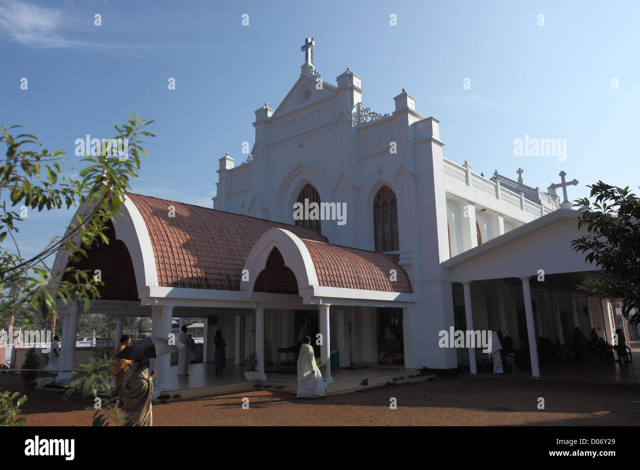 Ansicht der Champakulam Kirche in Kerala. Stockfoto