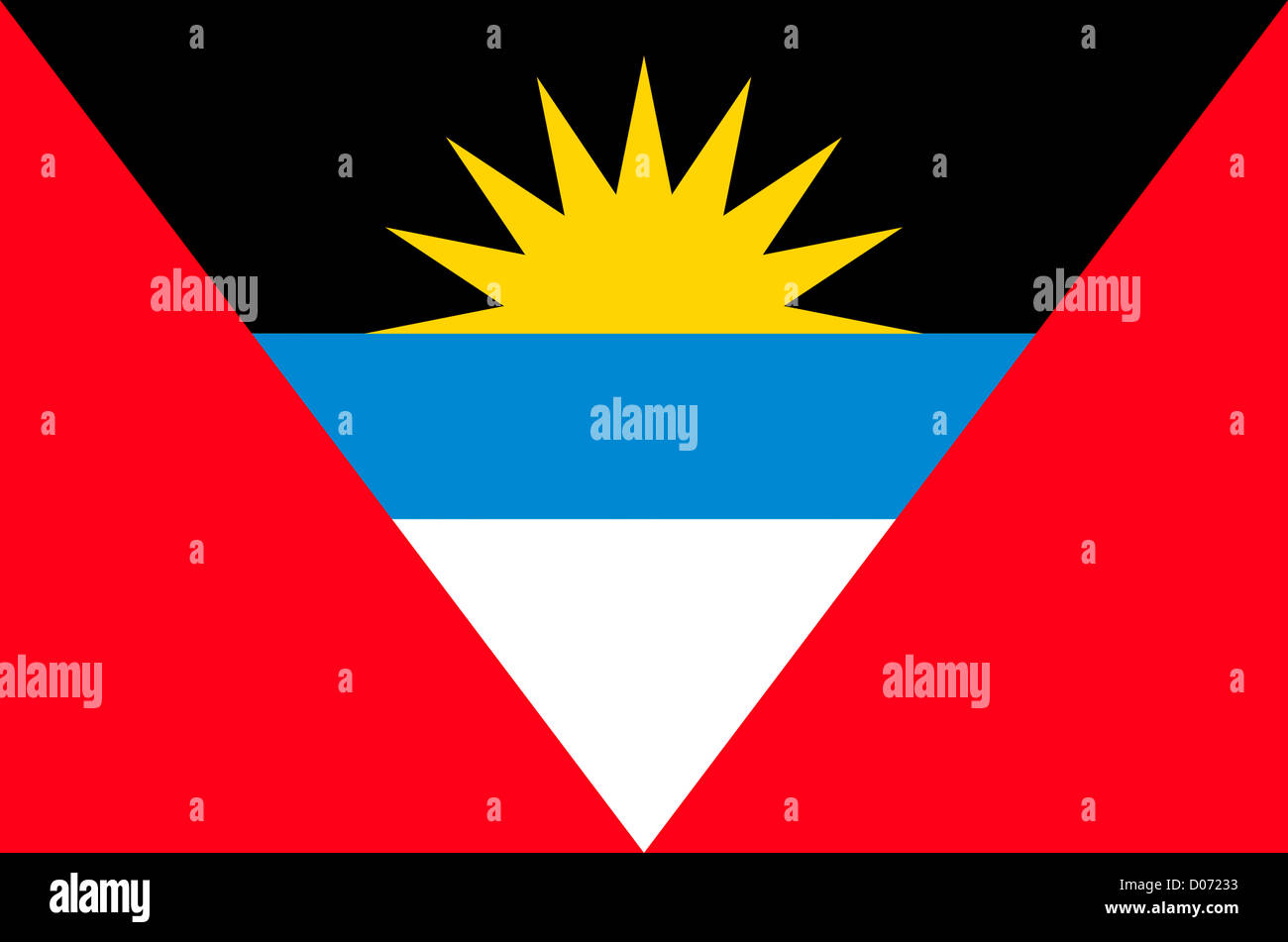 Flagge von Antigua und Barbuda. Stockfoto