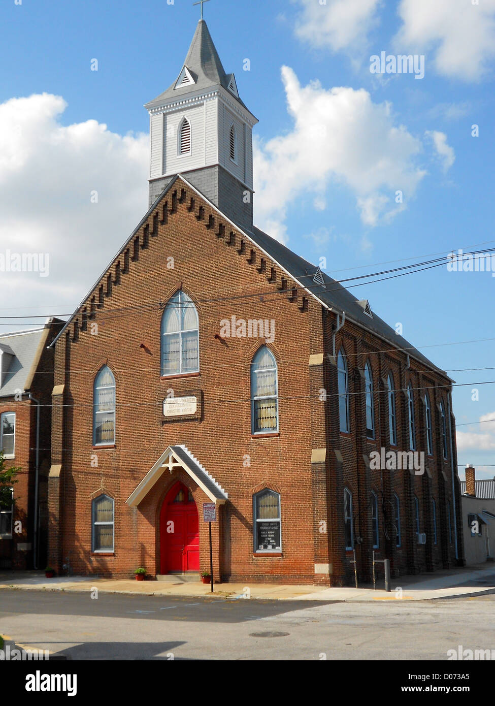 Alte deutsche evangelische Kirche in Baltimore Stockfoto