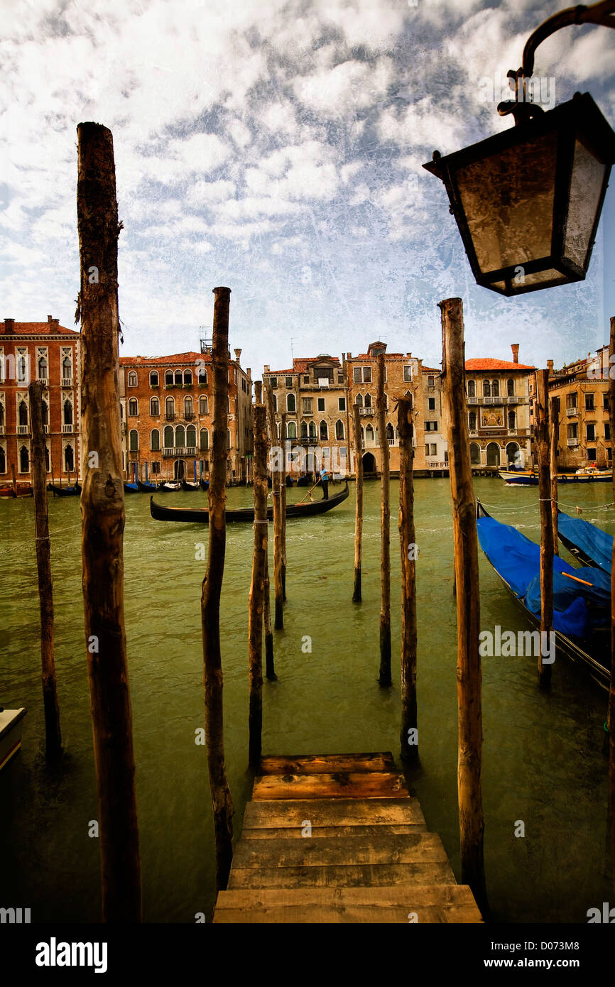 Canal Grande - Venedig - Kunstwerk im Malstil Stockfoto