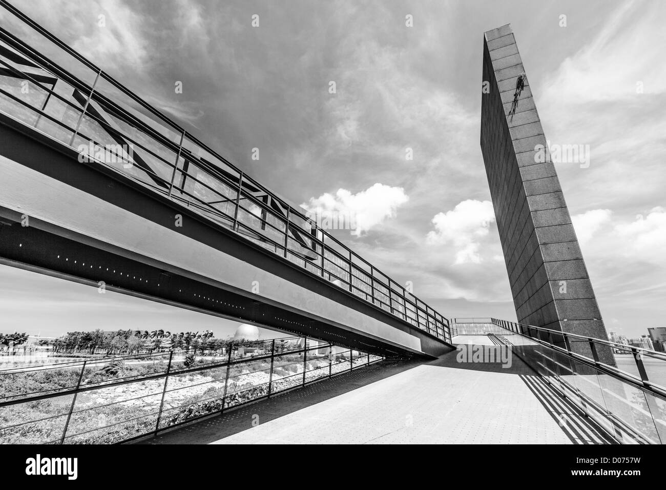 Fußgänger Fußgängerbrücke Stockfoto