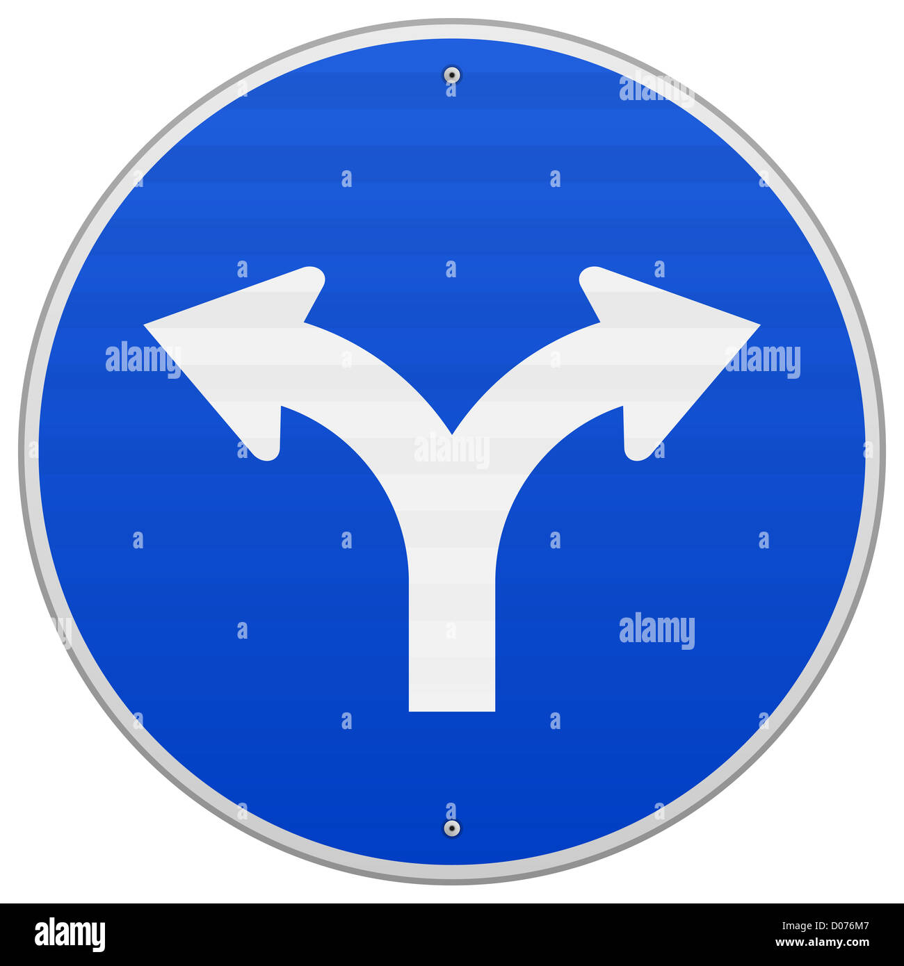 Blaues Schild mit zwei Pfeilen Stockfotografie Alamy