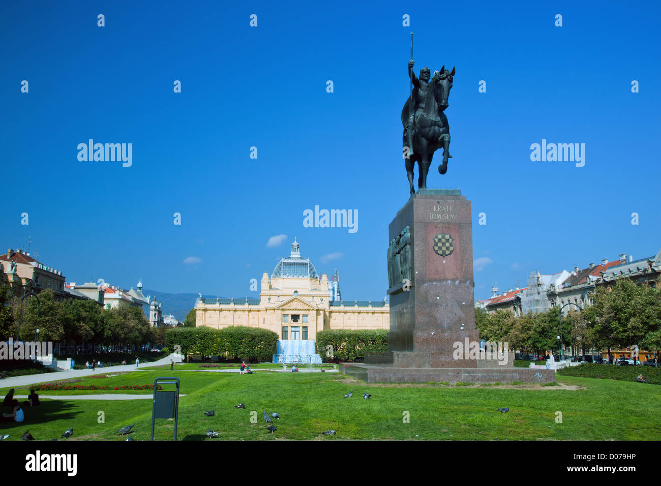 Zagreb, Kroatien in Europa. Kralj Tomislav statue Stockfoto