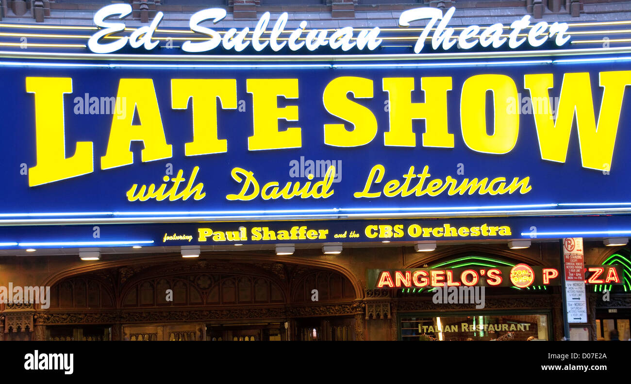 Die Ed Sullivan Theater, historisches Wahrzeichen, Heimat von The Late Show with David Letterman, Manhattan, New York City, USA Stockfoto